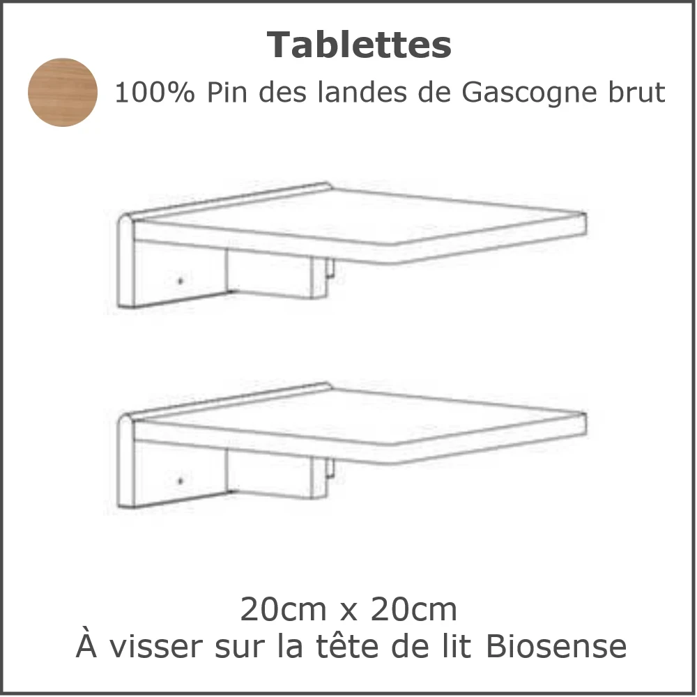 Tête de lit avec tablettes